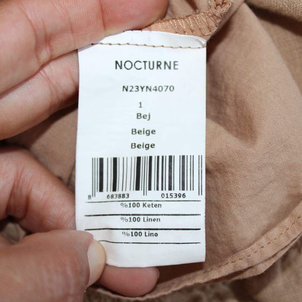 NOCTURNE -NwoT- Tiered Linen Beige Ruffle Mini Skirt | Small - Picture 5 of 8